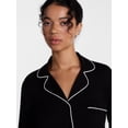 thumbnail image 3 of Joyspun Women’s Dreamy Soft Collection Notch Collar Top and Pants, 2-Piece Pajama Set, Sizes XS-3X, 3 of 5