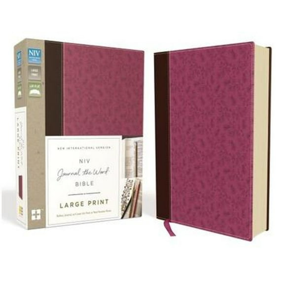 Pre-Owned NIV, Journal the Word Bible, Large Print, Imitation Leather, Pink/Brown: Reflect, Journal, or Create Art Next to Your Favorite Verses (Unknown) 0310445620 9780310445623