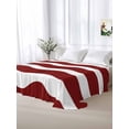 thumbnail image 5 of Red Ripple Twim XL Size Flat Sheet, Wrinkleproof & Fadeproof Cooling Flat Bed Sheet Only, Simple Red White Waves Aesthetics Breathable Soft Bedding Top Sheets 66 x 102 Inches, 5 of 8