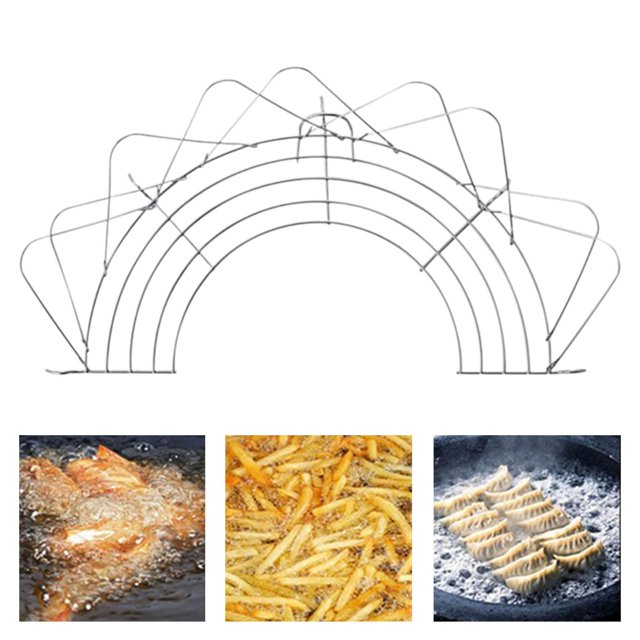 Rejilla de drenaje de aceite Tempura, estante para comida frita Tempura, cocina, plegable, resistente, multiusos, soporte de drenaje para freidora, co