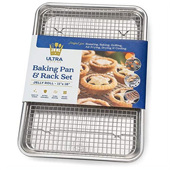 Ultra Cuisine 16.1" x 11.2" Stainless Steel,Aluminum Baking Sheet,
