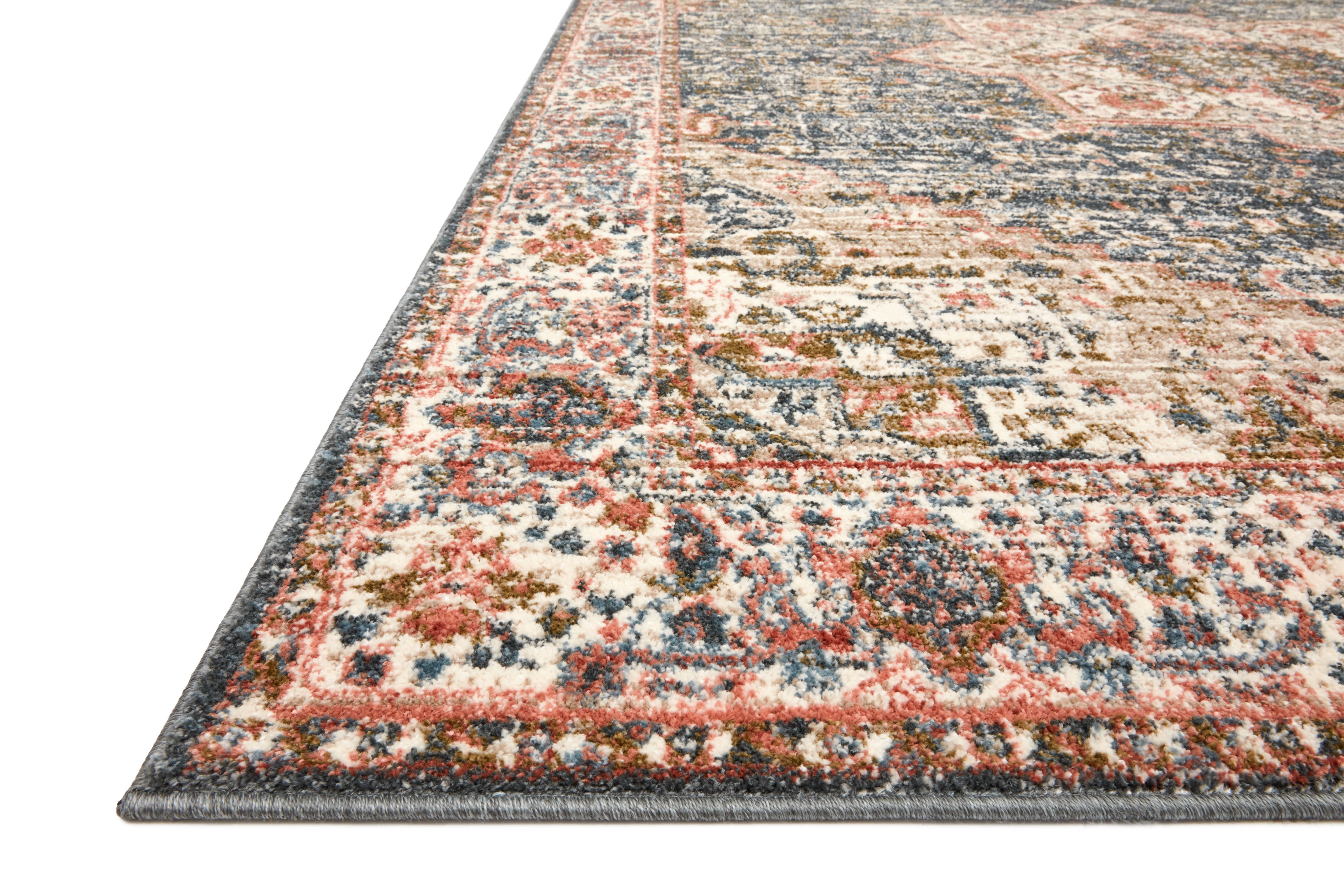 Loloi II Saban SAB-01 Oriental Blue / Multi Area Rug 6'-7" x 9'-3"