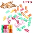 thumbnail image 3 of 50 Pcs Colorful Plastic Spring Cat Toys, Interactive Bouncing Coil Springs for Indoor Cats, Swatting and Chasing Toys, Assorted Color Pack Set, 3 of 6
