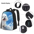 thumbnail image 3 of Easygdp Cute Cloud Bichon Frise Mochila para Niños y Niñas con Set de Caja de Almuerzo y Estuche para Lápices 3 en 1, Mochila Escolar Estampada para Adolescentes, 3 of 7