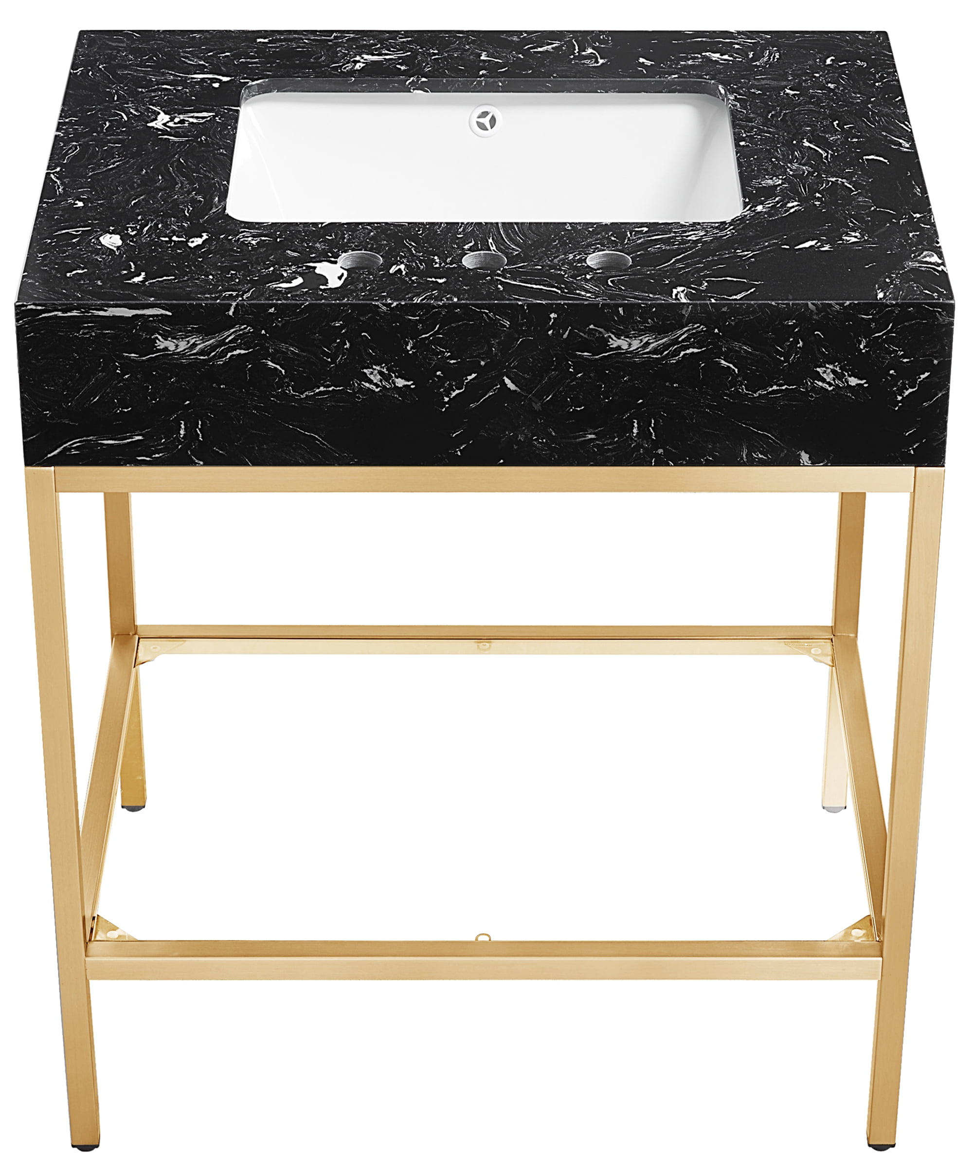 Meridian Furniture Marmo White Engineered Stone Bathroom Vanity