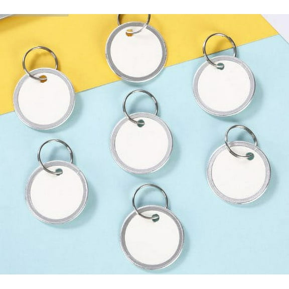 50pcs Key Rings Tags Key Label Tags with Split Rings for Identifier Luggage Keys