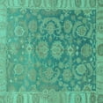 thumbnail image 1 of Ahgly Company Indoor Square Abstract Turquoise Blue Modern Area Rugs, 7' Square, 1 of 4