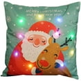 thumbnail image 1 of LED Light Up Christmas Holiday Pillow Cover Throw Pillow Cover Xmas Pillow Case with LED Lights Rustic Sofa Back Throw Cushion Cover for Winter Holiday, 1 of 8