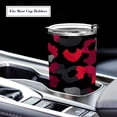 thumbnail image 5 of 11oz Double-Wall Vacuum Insulated Stainless Steel Tumbler with Straws Sports Mugs BPA-Free Black and Red Leopard Print, 5 of 7