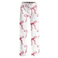 thumbnail image 4 of LHVUOA Valentines Heart Pajamas for Women Womens Soft Pajama Bottoms Drawstring Sleepwear Pink Bow Print Design, 4 of 6
