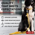 thumbnail image 3 of Glamour Rolled Leather Dog Leash for Small Medium and Large Dogs | Heavy Duty Strong Leather Puppy Leash for Outdoor Walking Running Training | Strong Dog Leashes for Large Breed Dogs - Yellow, 3 of 6