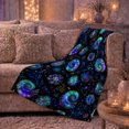 thumbnail image 6 of Celestial Sea Shells, Festive Halloween Scene, Warm Flannel Blanket for Beach House and Living Room with Detailed Artwork, Art Lovers Halloween Gift, Festive Home Decor, 6 of 9