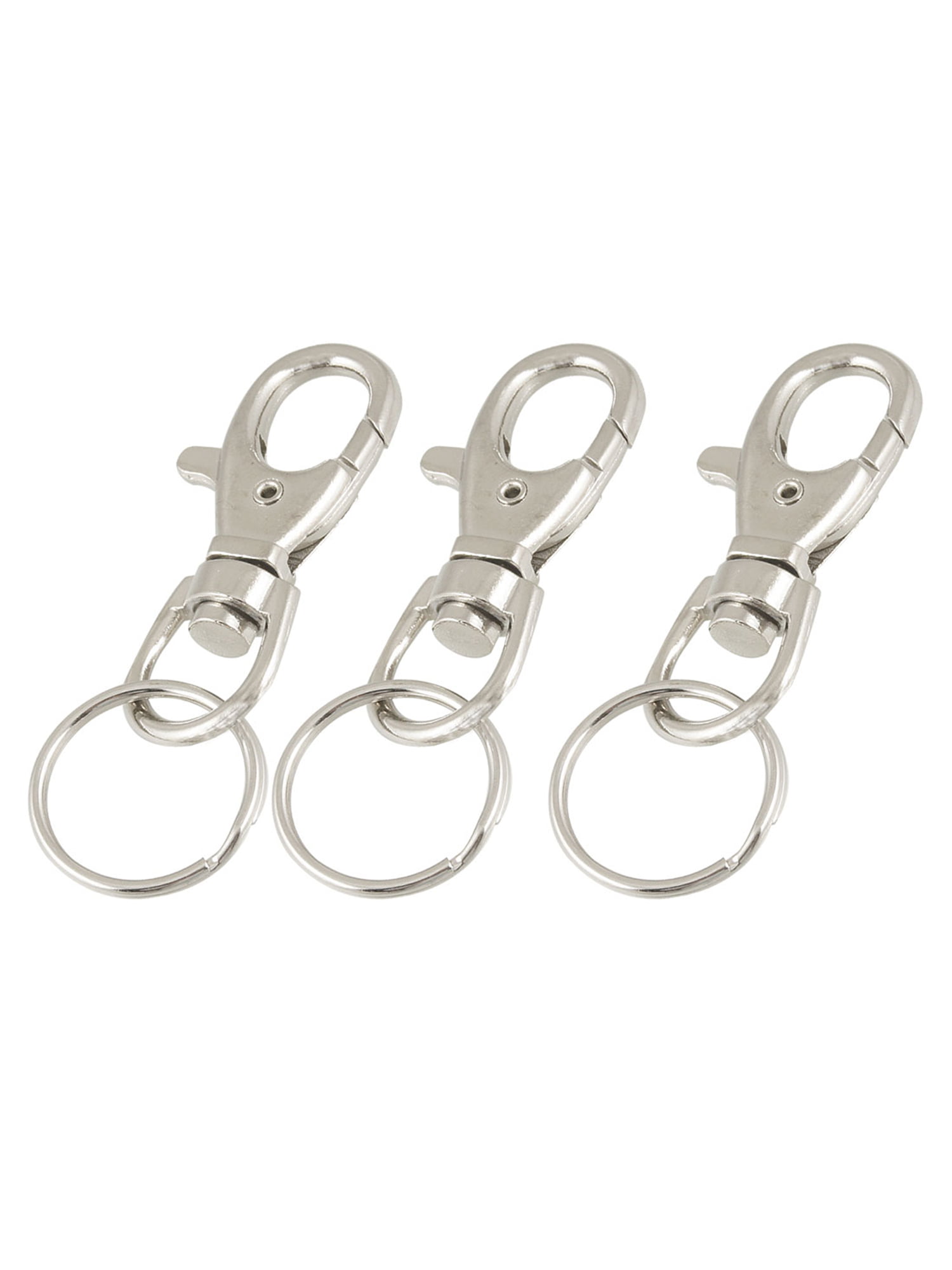 2pcs Useful Stainless Steel Keychain Split Key Ring Clasps Clips Hook Buckle 