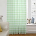 thumbnail image 6 of Green Grid Sheer Curtains 54 Inches Long, Checkered Plaid Gingham Lattice Trellis Print Light Filering Curtains, Breathable Simi Curtain Privacy Drapes for Kitchen Bathroom Small Window Treatment, 6 of 9