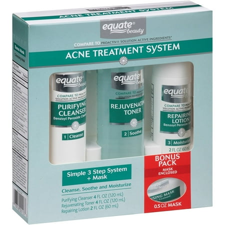 Equate 3-Step Acne Treatment System + Mask, By