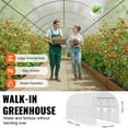 thumbnail image 4 of KFFKFF Tunnel Greenhouse, 14.6x6.4x6.3 ft, with Durable Galvanized Steel Frame and White PE Cover, Features Roll-up Zipper Door and 8 Ventilation Windows for Garden, 4 of 9