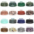 thumbnail image 2 of HOOUN Natural Healing Energy Crystal Stone Bead Elastic Bracelet Men Women 4 6 8 10mm-4mm-75 Aquamarine, 2 of 9
