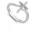thumbnail image 4 of CHOOSE YOUR COLOR Sterling Silver Women's Clear CZ Cross Ring 925 Band 15mm White Female Size 8, 4 of 4
