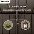thumbnail image 2 of Sunjoy 12 x 14 ft. Hardtop Gazebo Premium Brown Cedar Wood Frame Gable Roof Gazebo with Ceiling Hook, 2 of 10