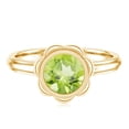 thumbnail image 4 of Rosec Jewels Real Peridot Flower Engagement Ring (1 Carat, AAA Quality) - August Birthstone Ring - Gift for special occasions, 14K Yellow Gold, US 9.50, 4 of 8