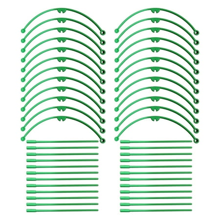 Beautynvta Plant Support Stakes Tomato Plant Support Cages for Climbing Plants Including 1 Round Stand 3 Curved 3 Pillars 8 Pack 5.9 x 3.9 Green