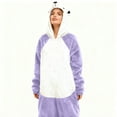 thumbnail image 5 of REORIAFEE Womens Pajama Sets Pants 1 Piece Fleece Warm Loungewear with Pockets Long Sleeve Jumpsuit Pants Color Block Sleepwear Purple S-2XL, 5 of 7