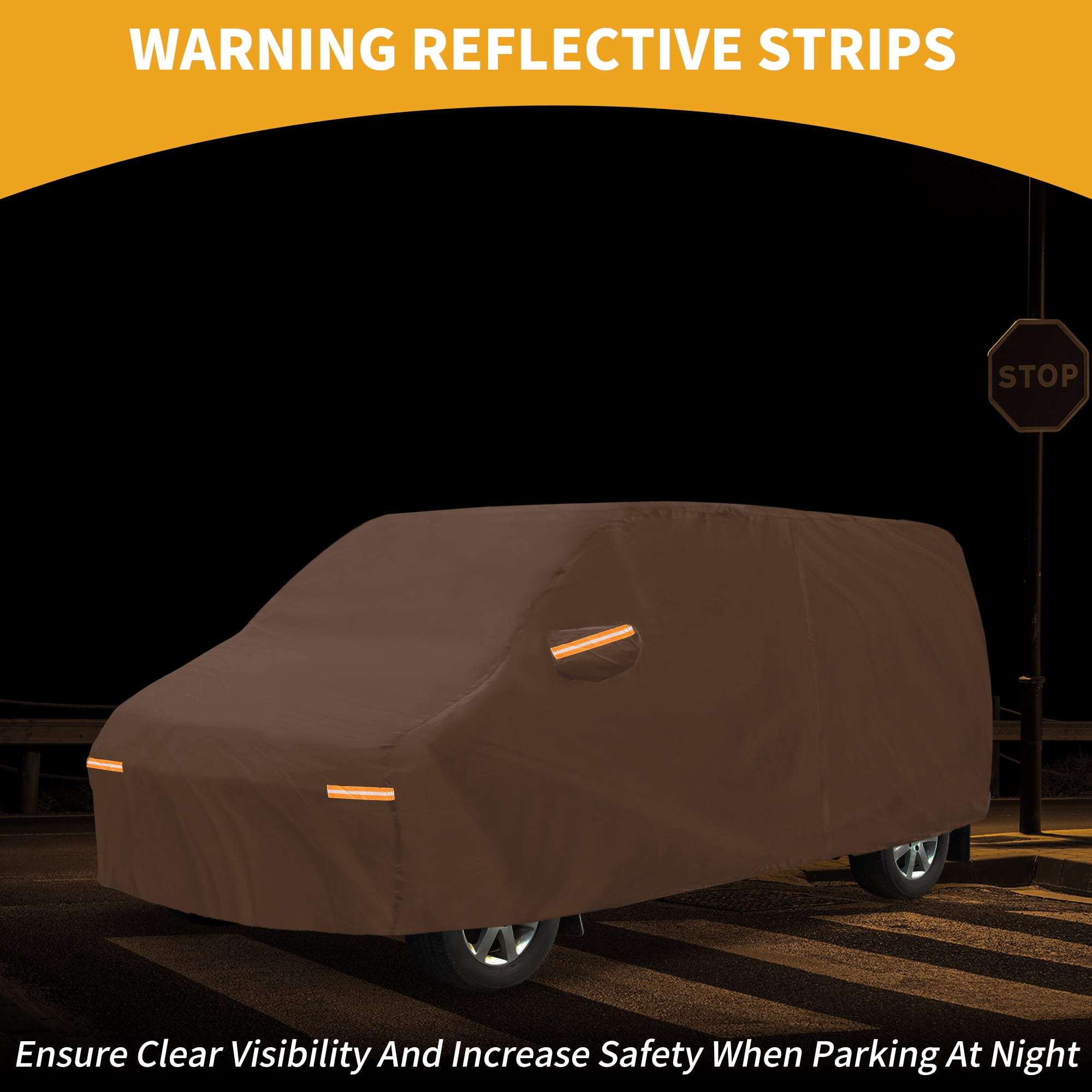 Unique Bargains Car Cover Waterproof Anti-UV 210D-PU 216.54"x74.8"x88.58"
