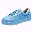 thumbnail image 2 of HXWCHs Women's Fashion Glitter On Casual Flat Loafers with Sparkly Rhinestone Ankle Strap for Evening Party Comfort43 Blue, 2 of 8