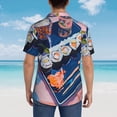 thumbnail image 4 of Sikiie Colorful Sushi Food Art Print Men's Hawaiian Shirt, Summer Beach Button Pocket Short Sleeve T-Shirt,Large, 4 of 7