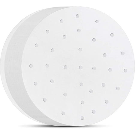 YQL 200PCS 10 inch Air Fryer Liner,Parchment Paper for Air Fryer Precut Perforated Parchment Paper Bamboo Steaming Paper for Steaming Basket and More