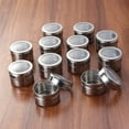 ITSELFER 10 Pcs Stainless Steel Spice Jars Spice Tins Portable