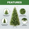 thumbnail image 3 of Traditional 7.5ft Prelit Artificial Christmas Tree with 1746 Branch Tips, 550 Warm Lights and Metal Stand, 52" wide Realistic Fir Christmas Tree with Lights by Naomi Home, 3 of 8