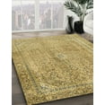 thumbnail image 2 of Ahgly Company Indoor Round Abstract Chrome Gold Yellow Abstract Area Rugs, 4' Round, 2 of 6