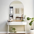 thumbnail image 3 of MAYEERTY 36"x 24" Aluminum Alloy Thin Edge Arched Bathroom Hanging Mirror,Silvery, 3 of 9