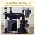 thumbnail image 5 of Cat Tree, Kitten Tower with Large Soft Cat Basket, Cat Condo with Spacious Cat Bed Cave with Hidden Space, Sisal-Covered Scratching Posts, Dangling Ball for Indoor Cats, 5 of 9