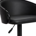 thumbnail image 2 of 40 Black Faux Leather And Iron Swivel Low Back Adjustable Height Bar chair With Footrest, 2 of 3