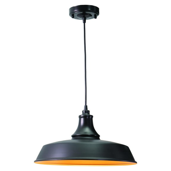 Vaxcel Dorado 1 Light Bronze Gold Farmhouse Outdoor Barn Dome Pendant