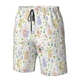 thumbnail image 5 of Kdxio Flower Rabbit Pattern Mens Casual Shorts - Drawstring Summer Beach Sports Shorts for Men, 5 of 9