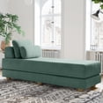 thumbnail image 5 of Jaxx  Balshan Cushioned Micro-velvet Convertible Chaise Lounge Daybed Caribbean, 5 of 5