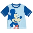 thumbnail image 2 of Conjunto de bañador Disney Mickey Mouse para bebés y niños UPF 50 o más, protector contra erupciones cutáneas, 12 meses, rayas azules, 2 of 5