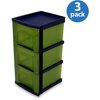 Mainstays Kids 3-Drawer Medium Cart, Set of 3