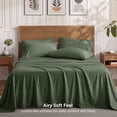 thumbnail image 5 of U by Bedsure King Sheets Set, 6 Pieces 18" Deep Pockets Soft Prewashed Microfiber Bed Sheets, Olive Green, 5 of 8