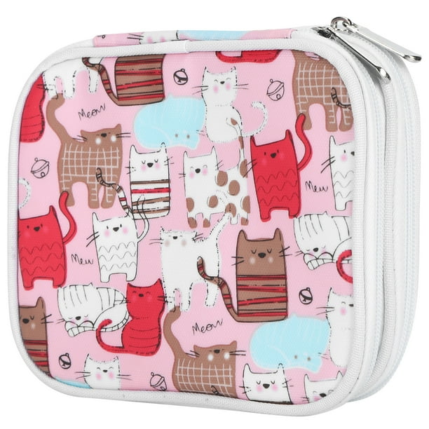 Estuche de almacenamiento para herramientas de tejido, bolsa de doble capa con cremallera para agujas de crochet y bolsillos de malla