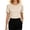 Beige, variant on Womens Blouse Round Neck Short Sleeve Loose Fit Pearl Embellished Tops Vintage Ladies Bridal Office Shirts