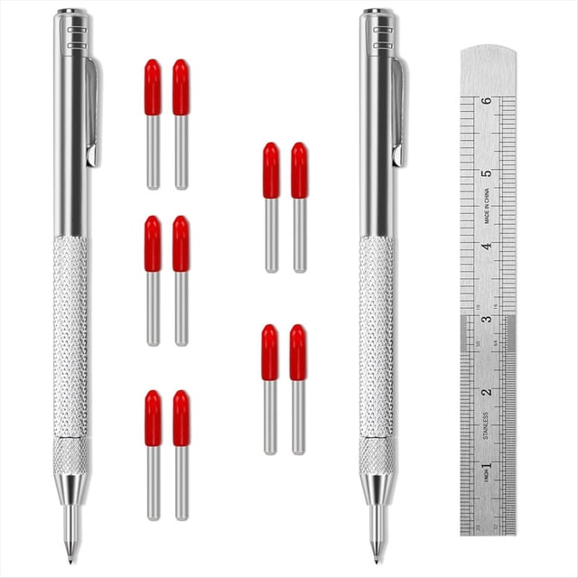 Paquete de 2 Herramientas de Trazado con Punta de Carburo de Tungsteno, Herramientas de Marcado de Trazador de Metal con ImáN, Pluma de Grabado Premium