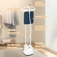 thumbnail image 6 of Advwin 2000W Garment Steamer for Clothes Standing, 10 Steam Levels, 2.7L Water Tank, Commercial and Household Use (Gold), 6 of 9