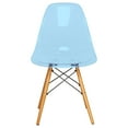 thumbnail image 2 of LeisureMod Cresco Plastic Molded Dining Side Chair – Modern Design, Ergonomic Comfort, Stylish Home Décor, Easy to Clean, Versatile for Dining Room, Kitchen, and Office Set of 4 (Transparent Blue), 2 of 7