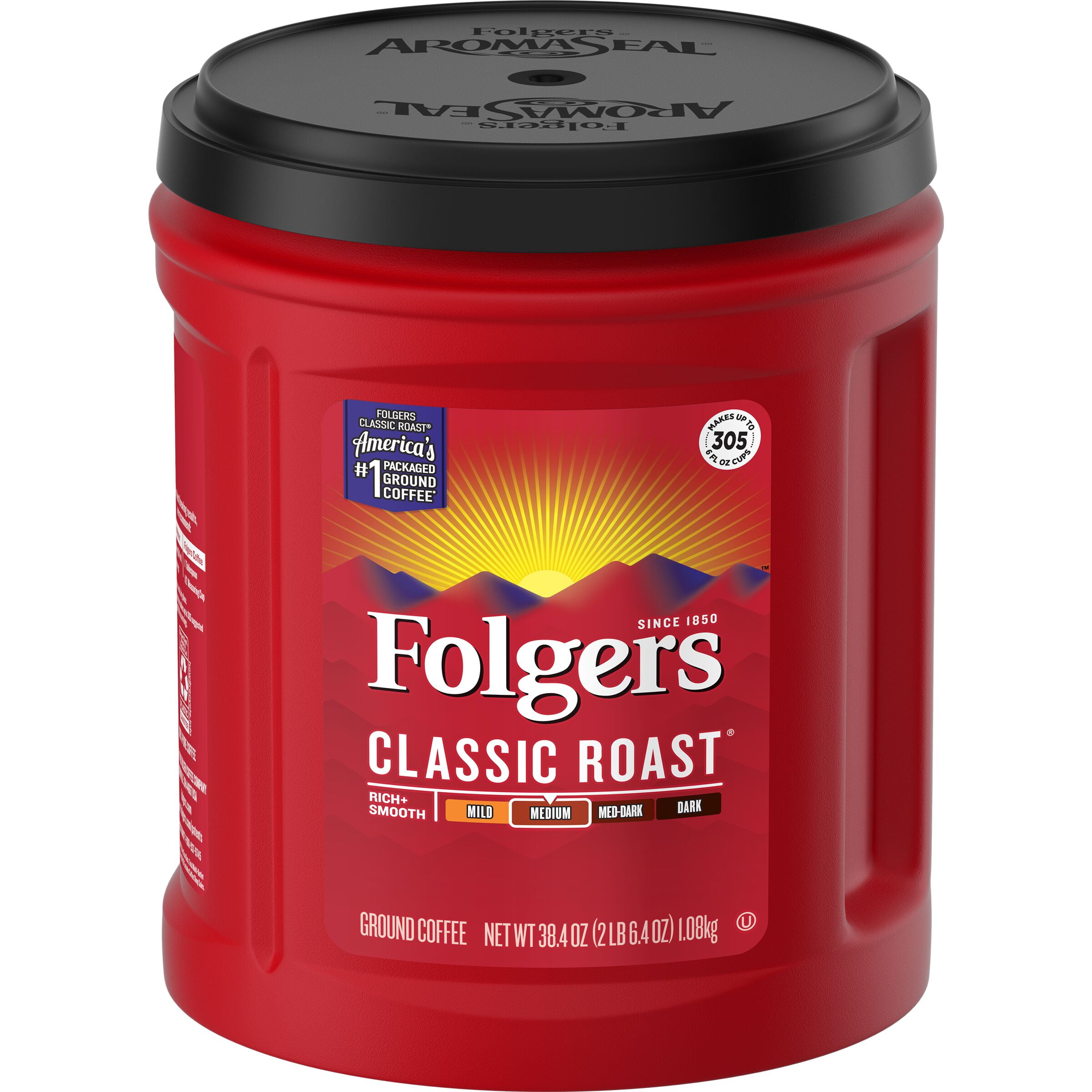Folgers Classic Roast Ground Coffee 38 4 Ounce Walmart Folgers Classic Roast Ground Coffee 38 4 Ounce Walmart