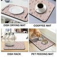 thumbnail image 2 of 2 Pack Washable Rubber Bohemian Vintage Floral Dish Drying Mats for Kitchen Counter Home Large Coffee Bar Pad Accessories and Decor for Utensils Stemware (2pcs 19.5''x12''), 2 of 3