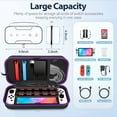 thumbnail image 2 of Switch OLED Carrying Case for Nintendo Switch/OLED Model, Portable Switch Travel Carry Case Fit for Joy-Con and Adapter, Hard Shell Protective Switch Pouch Case with 20 Games, Purple, 2 of 7